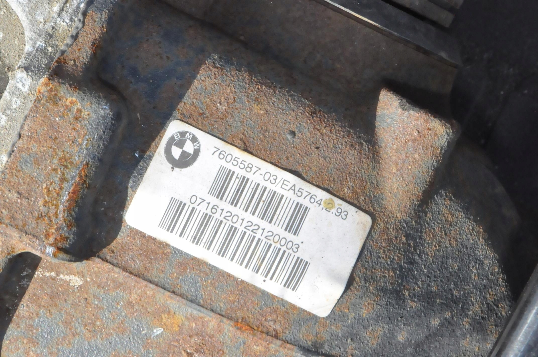 BMW F20 F21 2.0D ZAWIESZENIE BELKA TYŁ + PÓŁOSIE + MOST 7605587 2.93 Numer katalogowy części 7605587 2.93