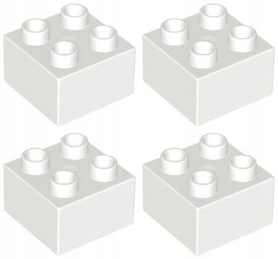 

Lego Duplo 3437 Klocek 2X2 biały (30g) 4 szt.