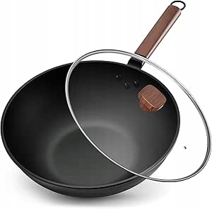 Pánev Wok 33 cm/5,6 l ocel s víkem – bez chemického povlaku