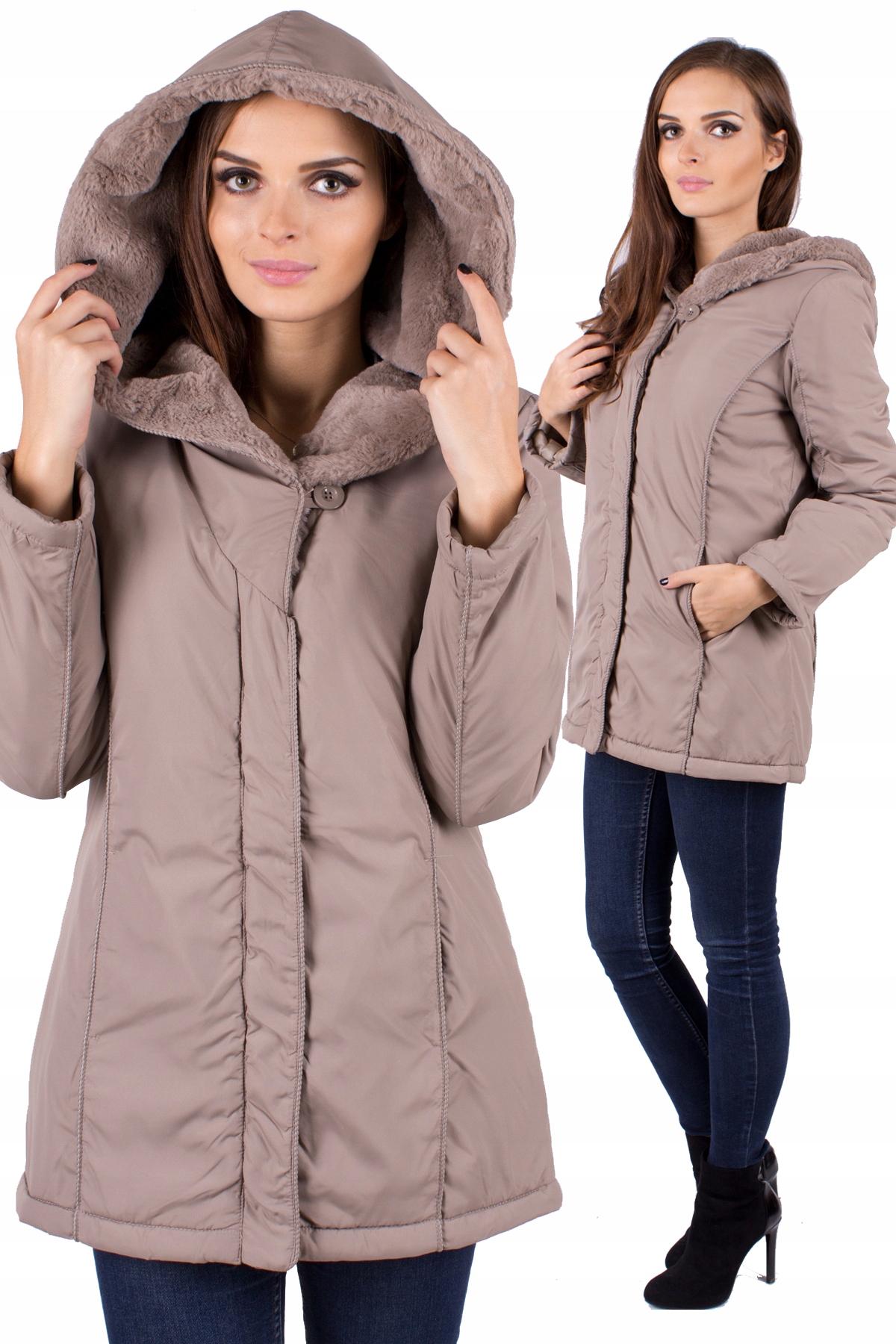 

Kurtka Damska z Kapturem Futro