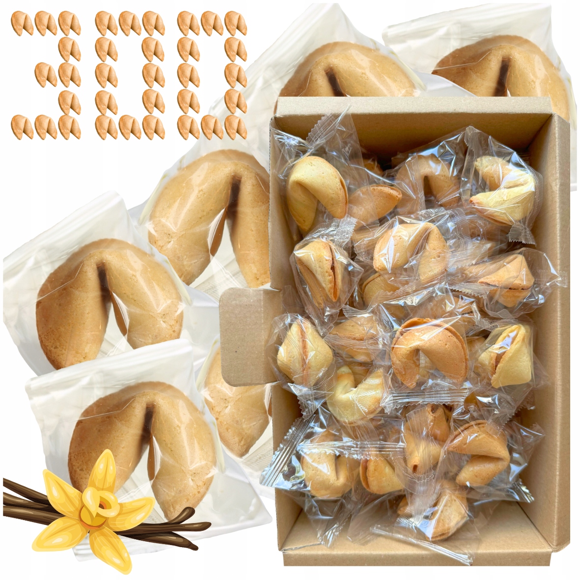 Ciasteczka z Wróżbą Podziękowania dla Gości Klasyczne Magia Losu 300 sztuk