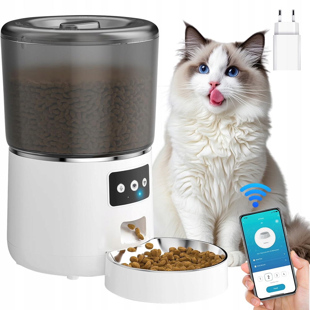 Levně Automatický Dávkovač Krmiva Pro Kočky Inteligentní 4L Wifi App Vysoká Kvalita