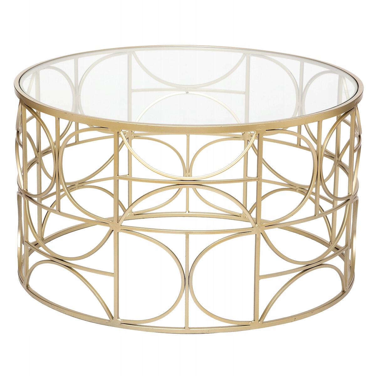 Konferenční stolek Artifice zlatý kulatý 71x41cm lesklý sklo kov