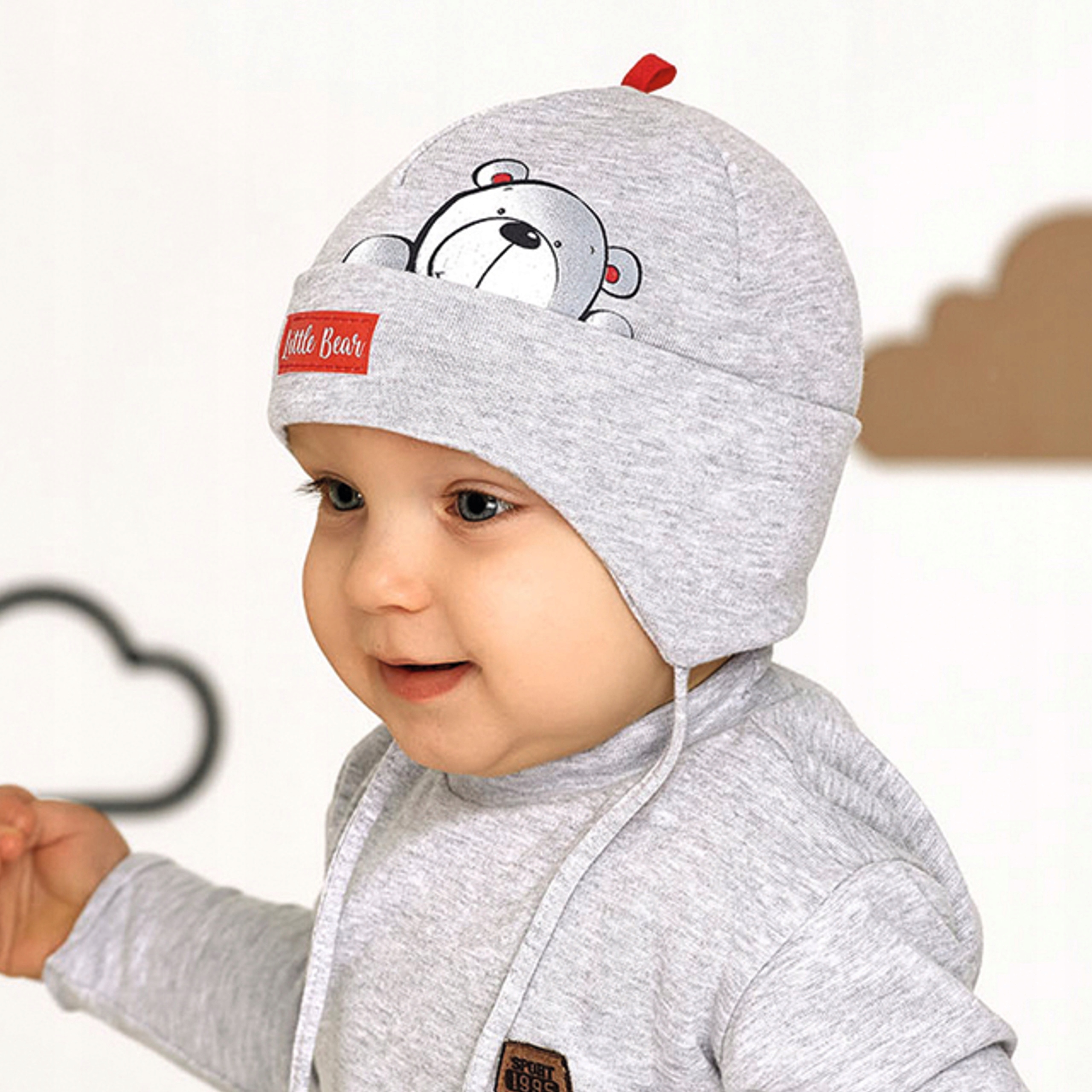CZAPKA CHŁOPIECA WIĄZANA BAWEŁNA MIŚ r 44 46 Marka Ajs