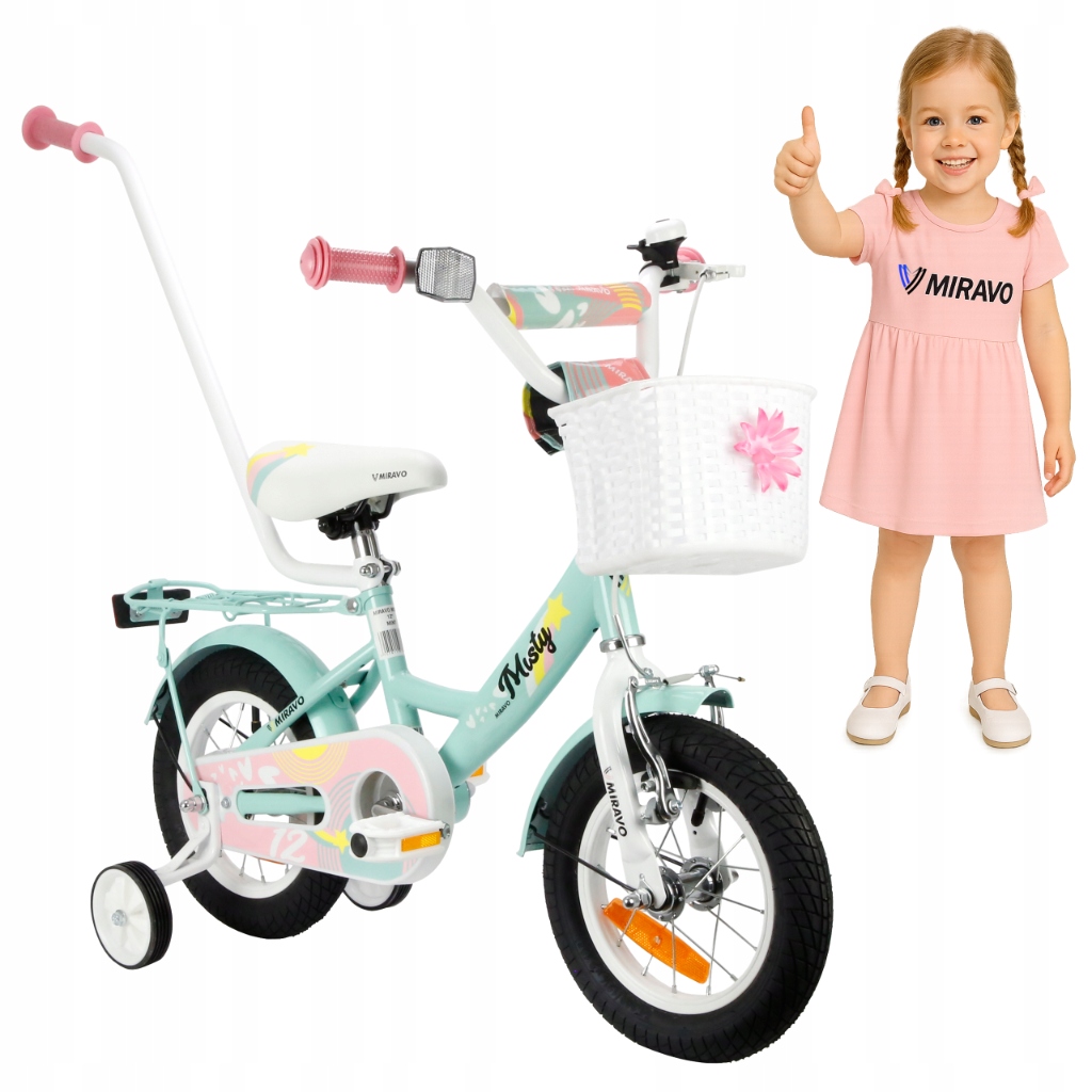 Rowerek Dziecięcy 12 Cali Rower Dla Dziewczynki Koszyk I Prowadnik