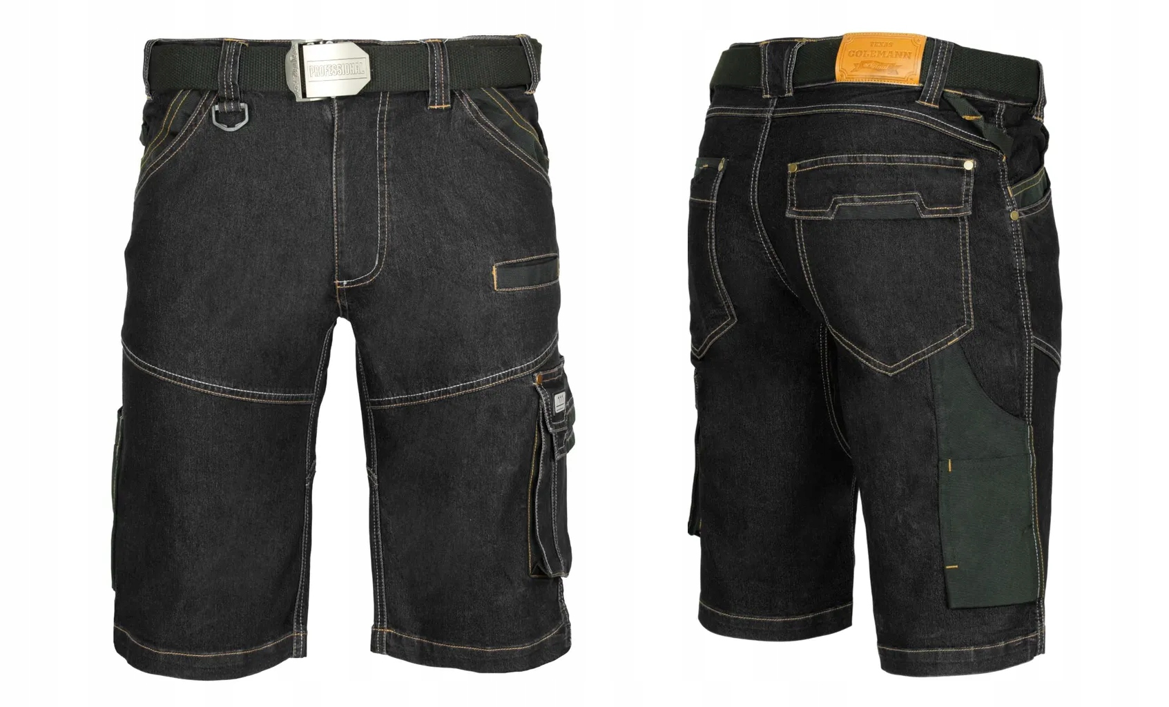 Spodnie robocze krótkie jeansowe elastyczne Colemann Stretch black XL