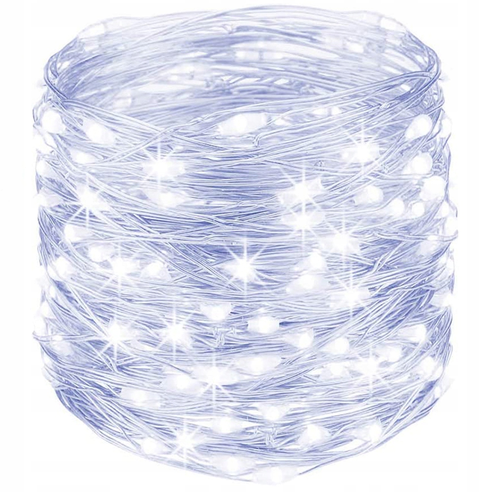 LAMPKI CHOINKOWE LED DRUCIKI OŚWIETLENIE OZDOBY ŚWIĄTECZNE NA BATERIE 50LED