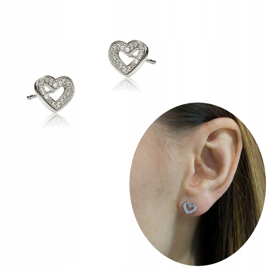 

Kolczyki Serduszka Sztyft Srebrne Wysyłka Gratis