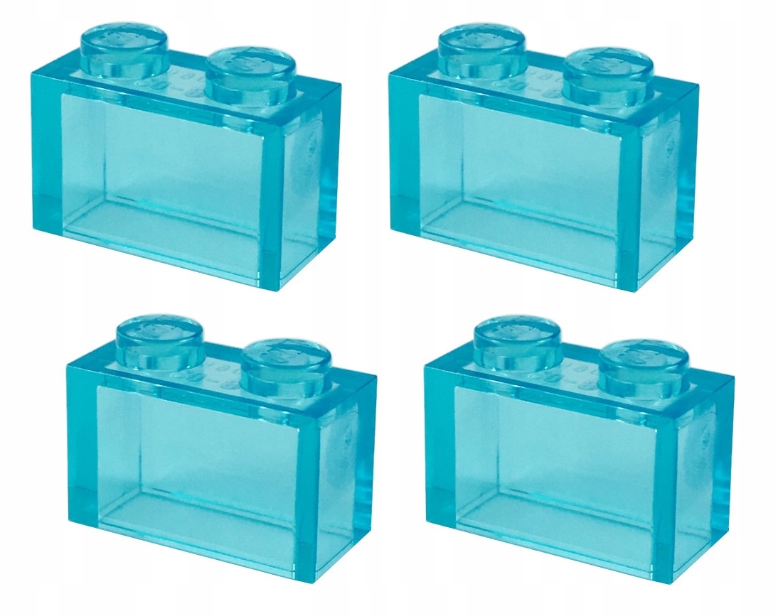 

Lego cegła 1x2 trans.j.nieb. 4szt. 3004 3065 35743
