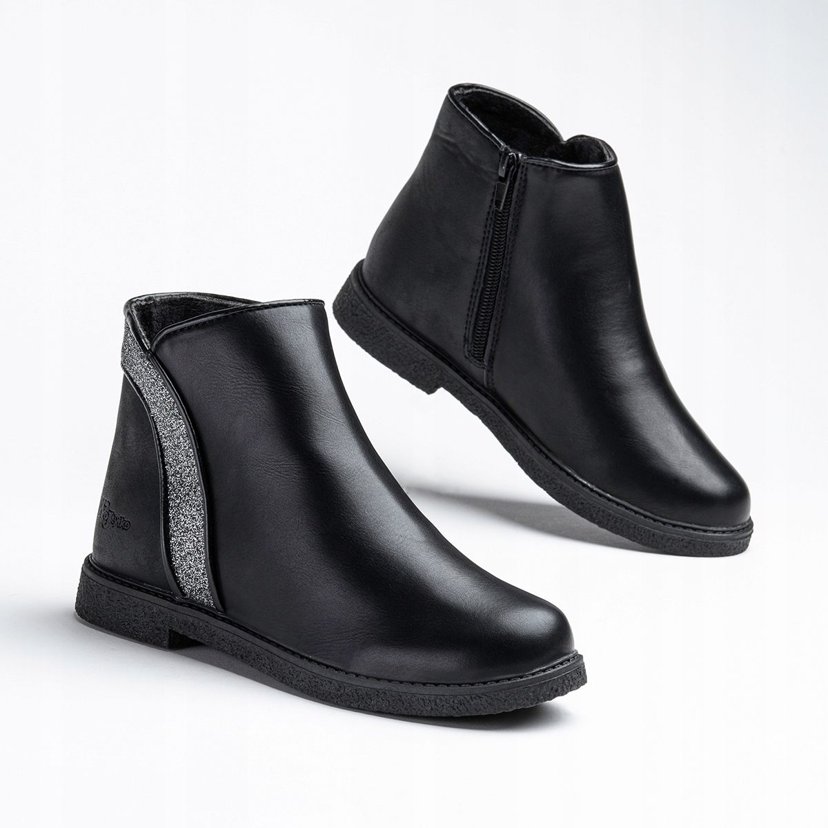 Botki trzewiki ocieplane brokat modne Wojtyłko Długość wkładki wew. 23.5 cm