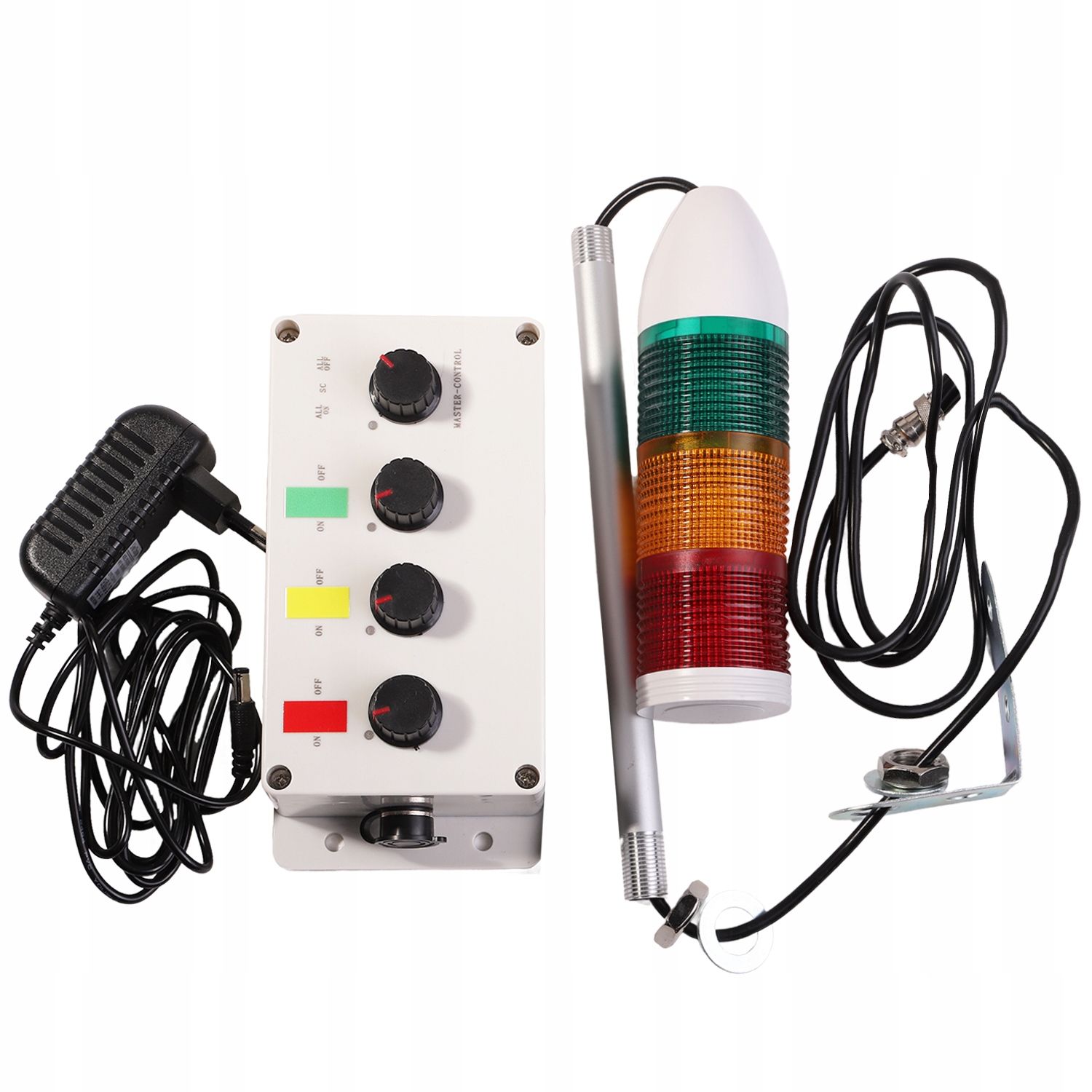 Kolumna Wieża Sygnalizacyjna Led 3 moduły 220V Z przełącznikiem kontrolera