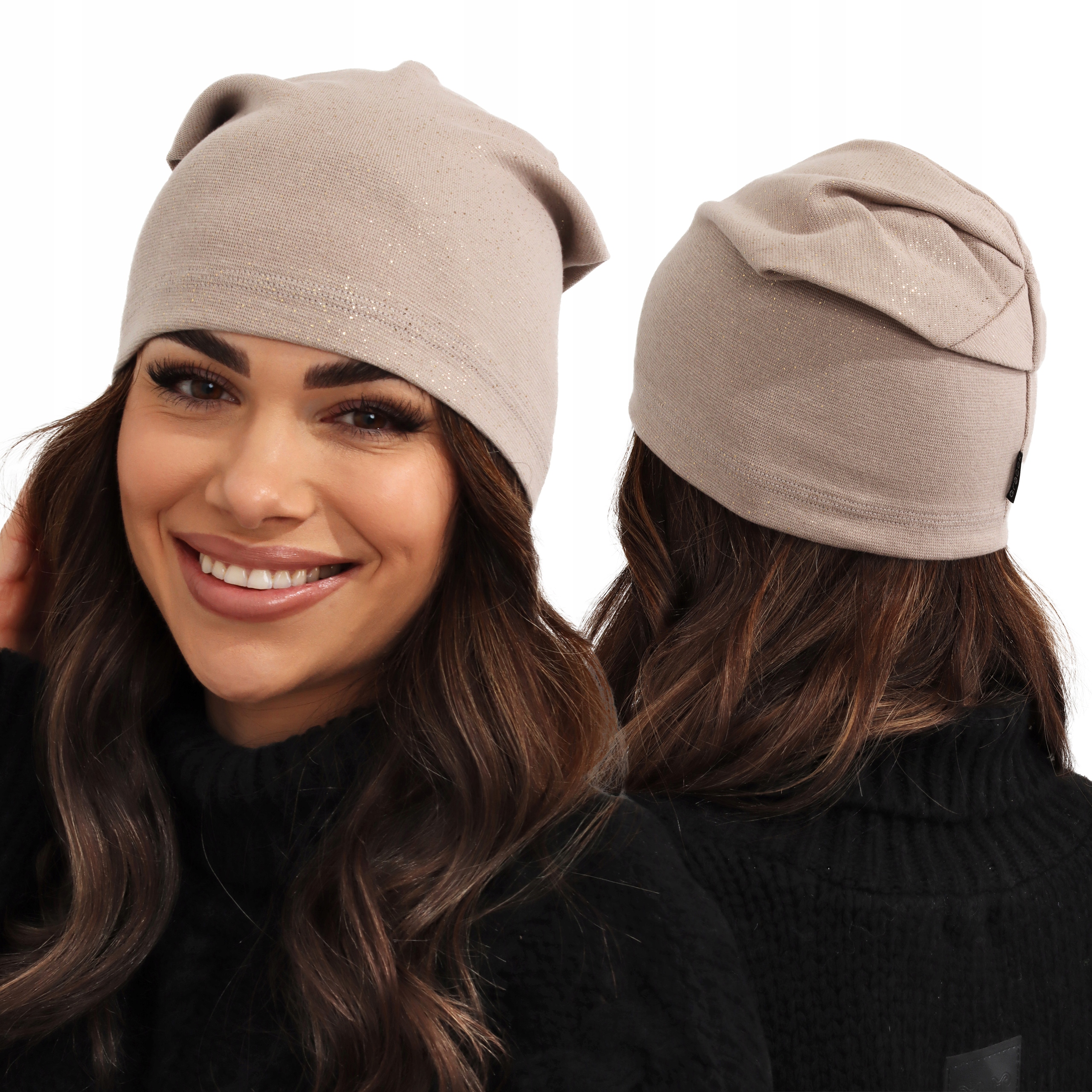 

Czapka Damska Beanie Sportowa Cienka Modna Beżowa