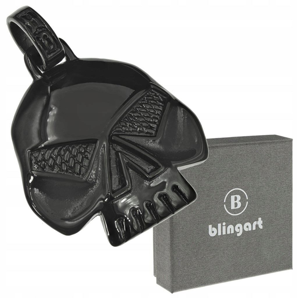 Zawieszka czarna Punisher męska wisiorek czaszka STAL 316L