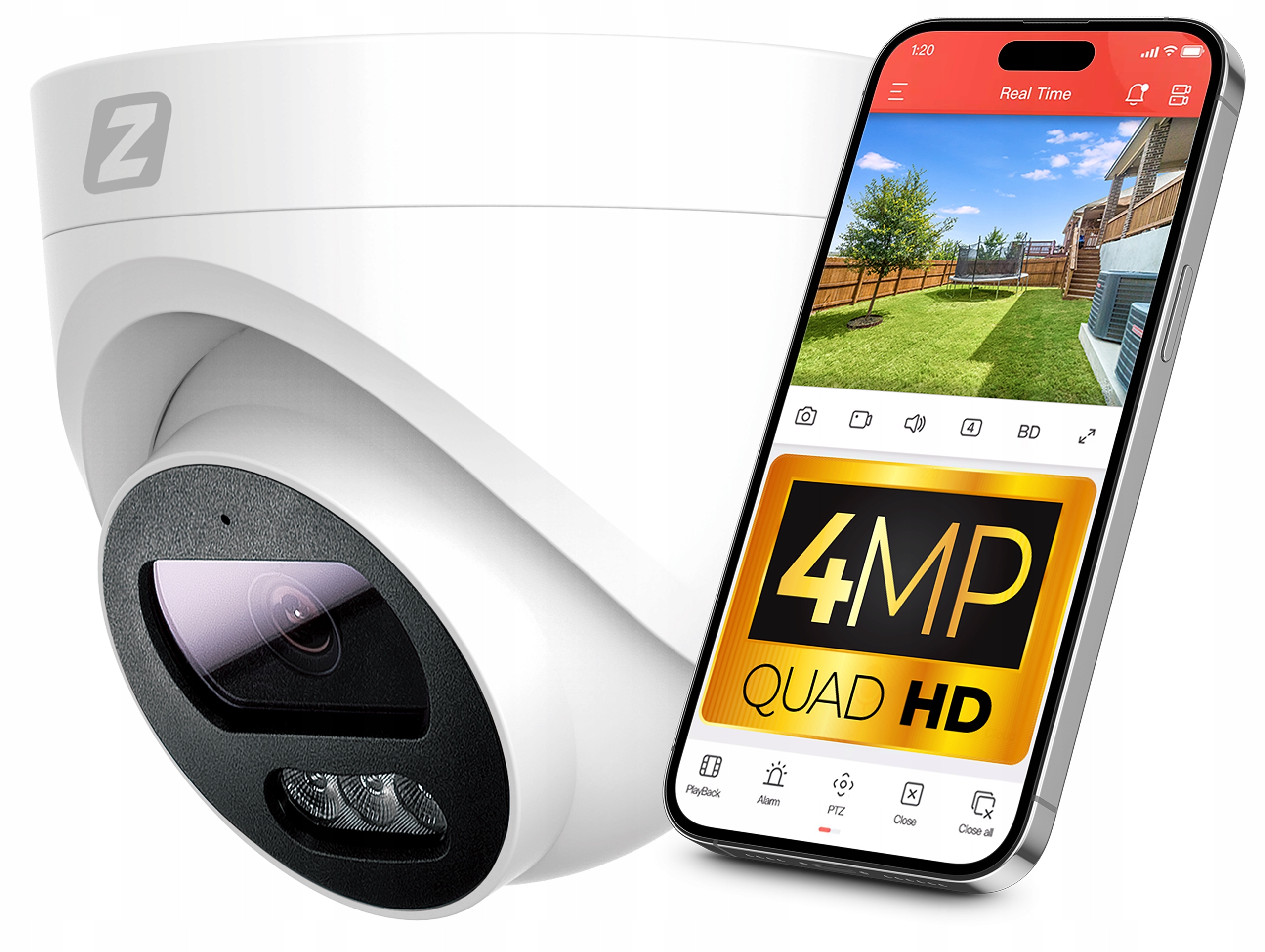 Kamera Wewnętrzna Ip PoE 4MPx 4MP 20M Ir 3.6mm Audio