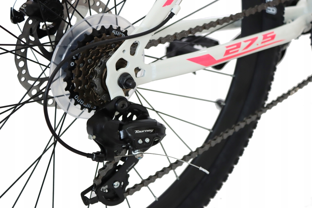 GÓRSKI ROWER MTB 27,5 " CALI KOŁA SHIMANO NA KOMUNIĘ MŁODZIEŻOWY BIAŁY Rozmiar ramy 17 cali