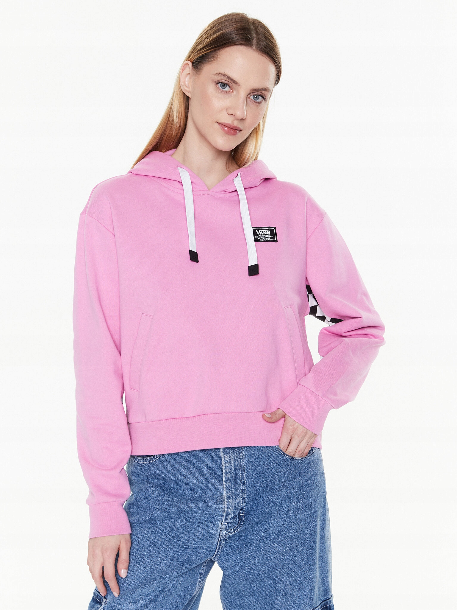 Vans Bluza Boom Boom Check It VN00045D Różowy Relaxed Fit