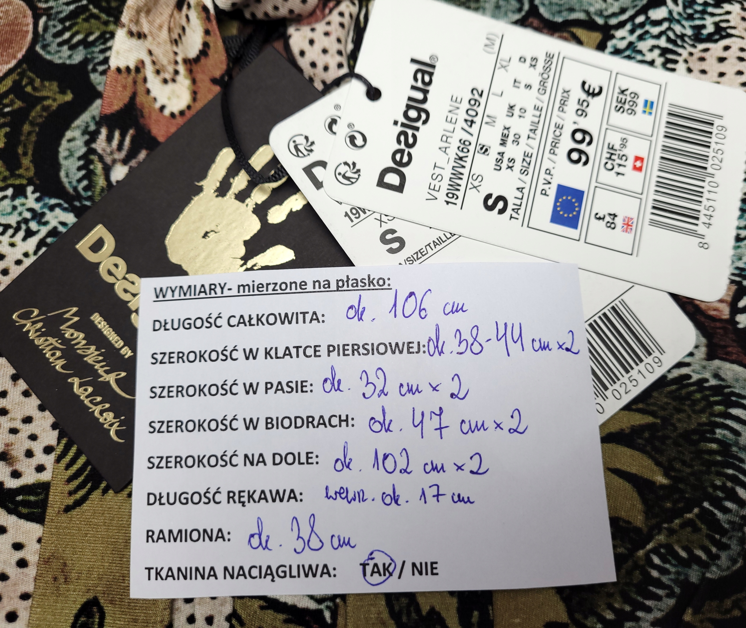 DESIGUAL sukienka midi ARLENE by LACROIX XS/S Okazja na co dzień