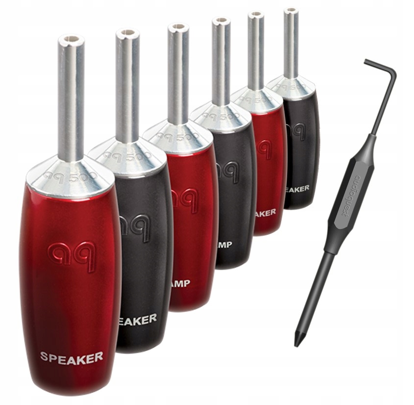 Banánový konektor na reproduktorové kabely stříbrný 6 kusů Audioquest SureGrip 507