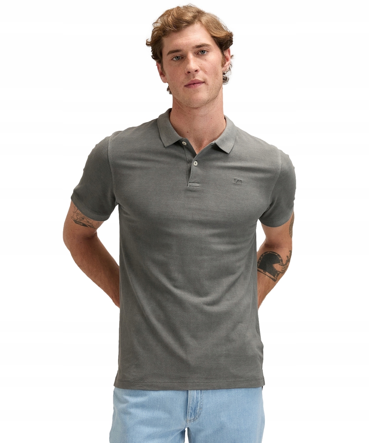 Tričko Lee Garment Dye Polo 112376468 Static Grey XL
