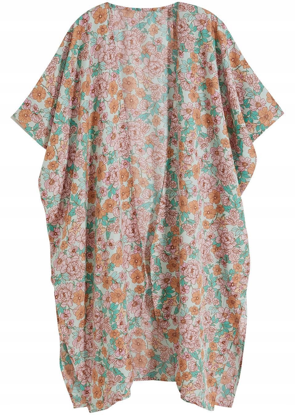 ajf PONCZO DAMSKIE KWIATY UNIWERSALNY