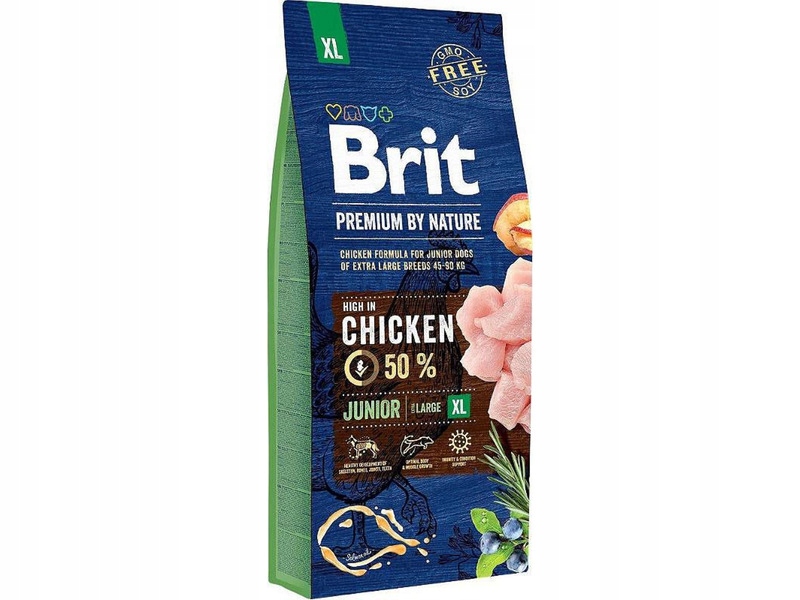Karma dla psa Brit Premium By Nature Junior Extra Large Kurczak 15 kg