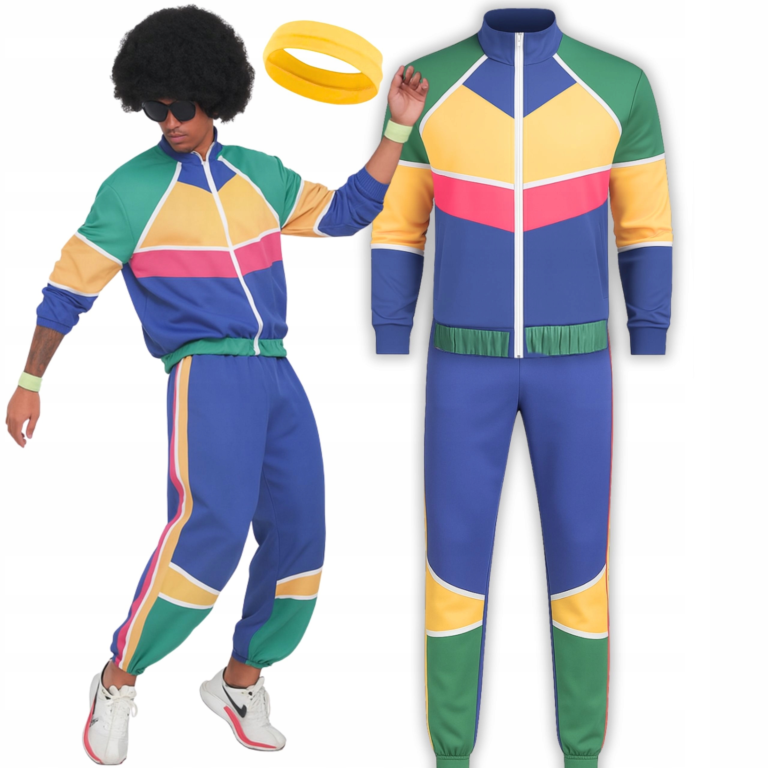 Kostým Léta 80 90 Disco Převlek Teplákovka Ortalionový Retro Fitness S M