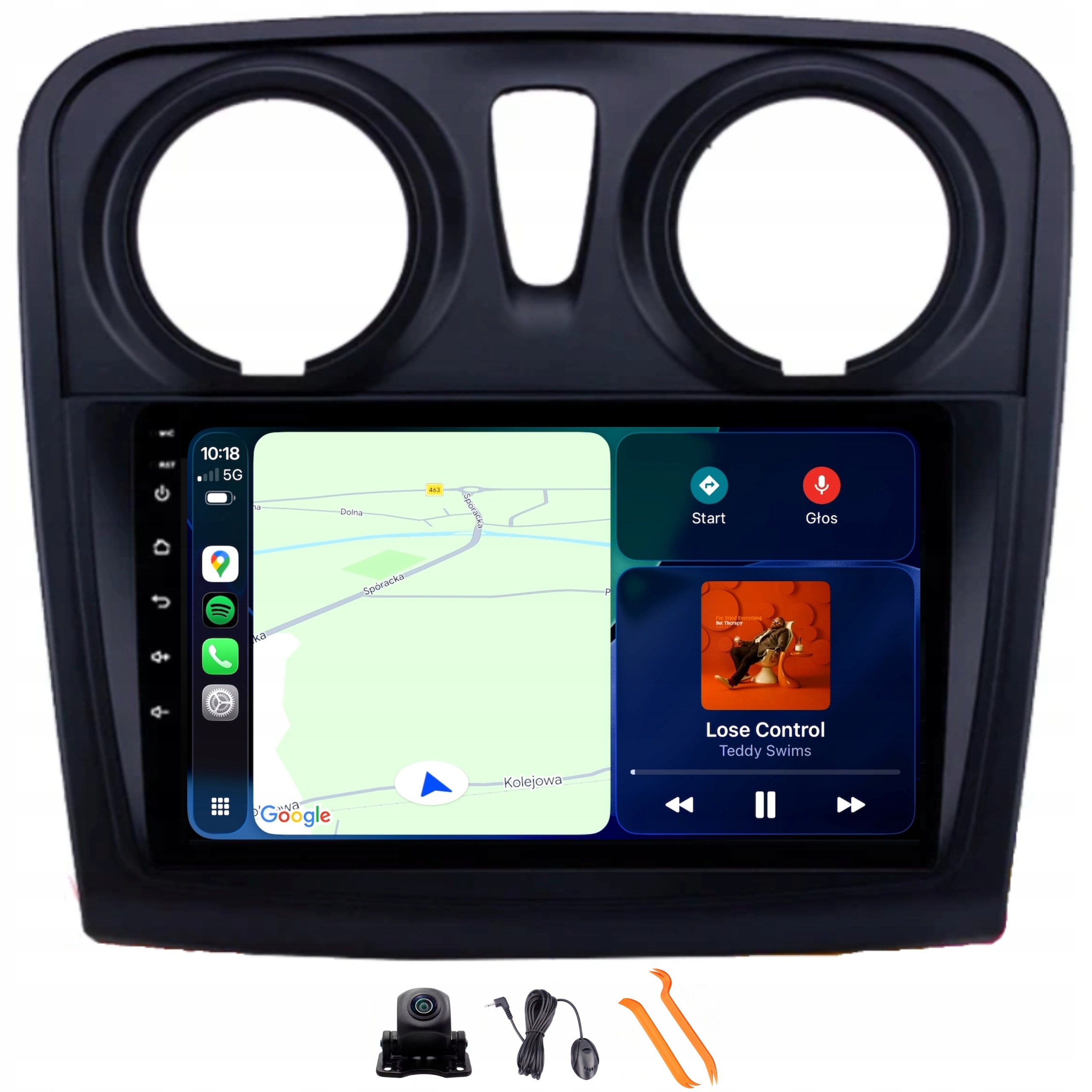 Radio Android Nawigacja VQ230 Qled Carplay Lte Gps Dacia Sandero 2 II 12-20