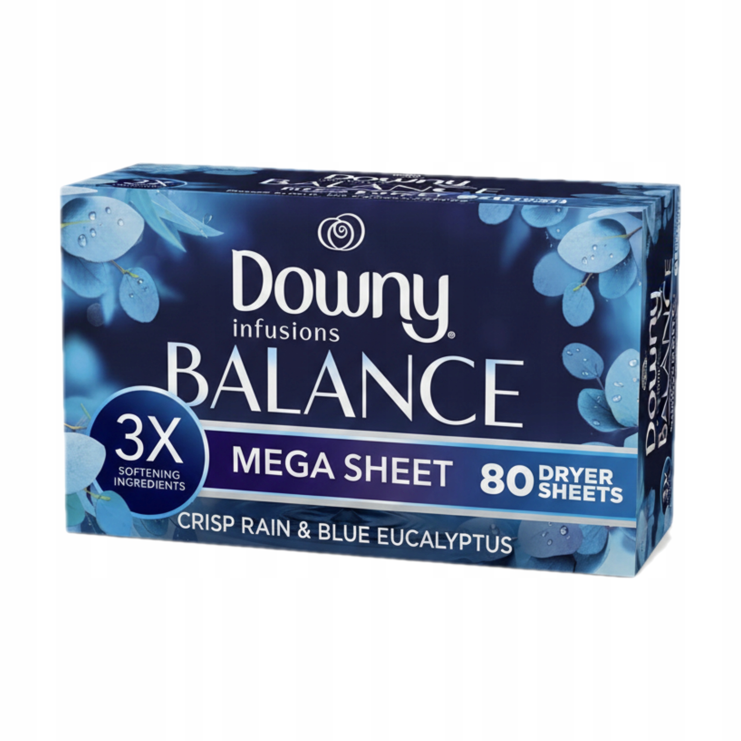 Vonné ubrousky do sušičky Crisp Rain & Blue Eucalyptus Downy 80kusů