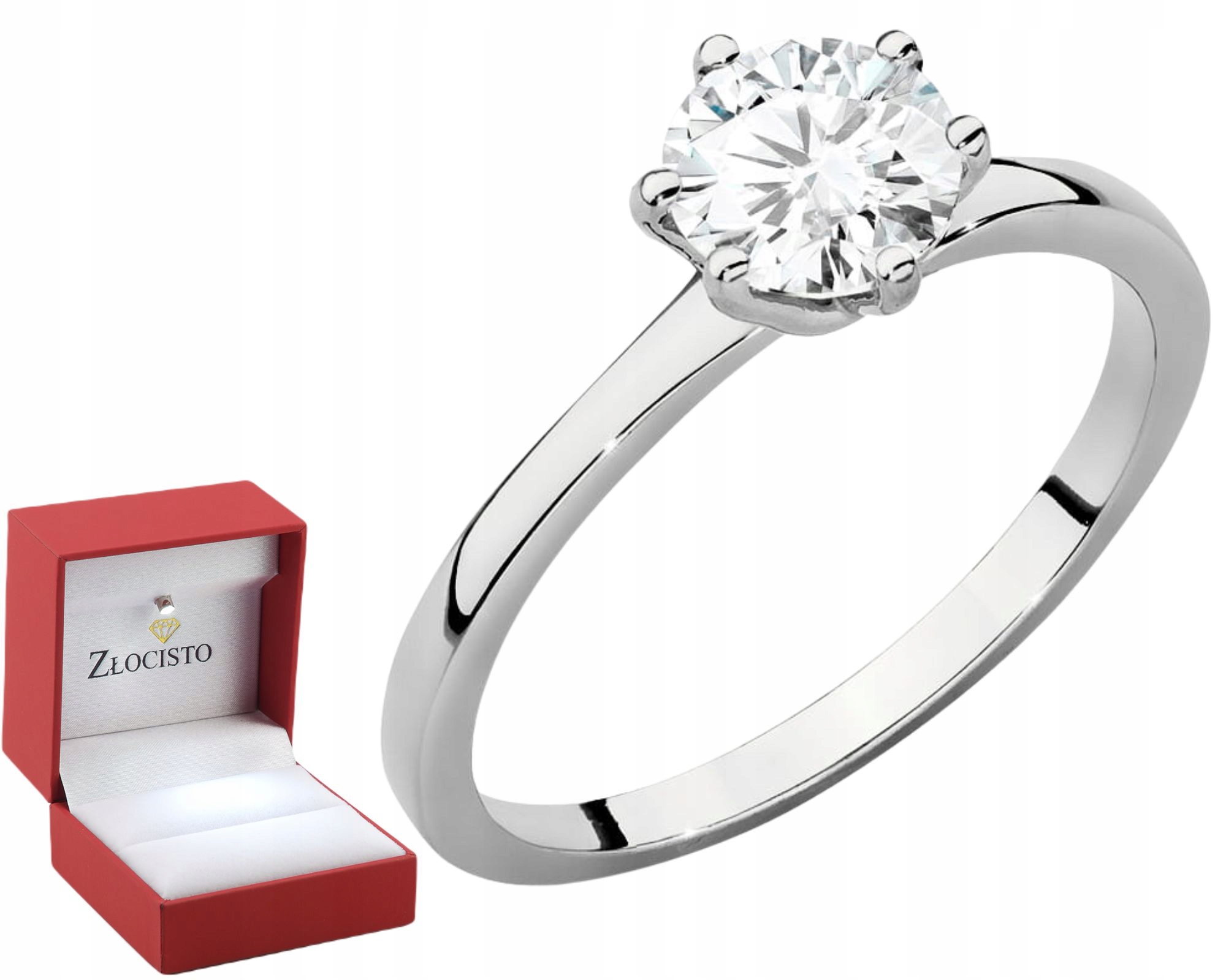 Bílý Zlatý Prstýnek S Laboratorním Diamantem 1,00 Ct