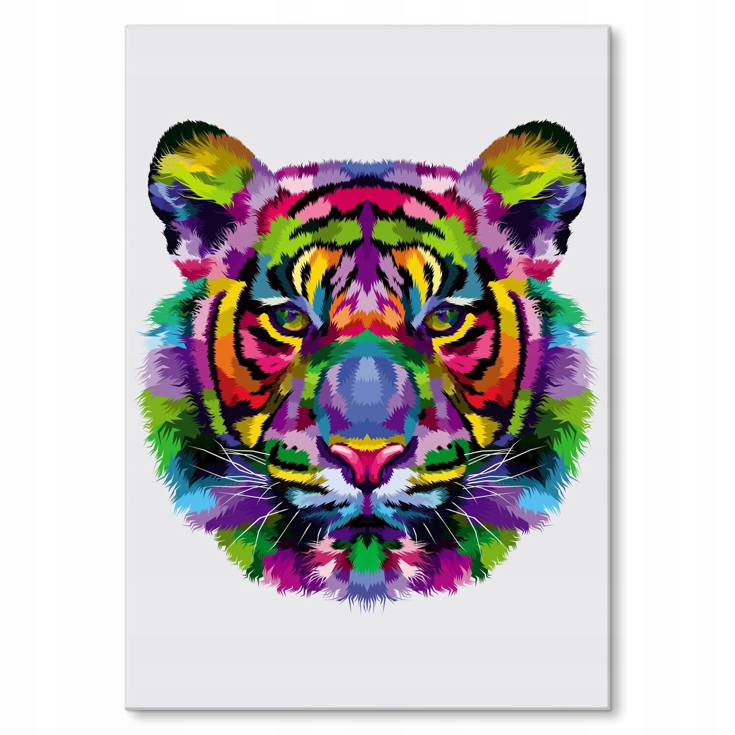 Kovový plakát Barevný tygr Dárek 42 x 59 cm