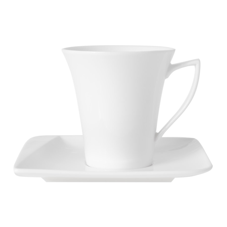 Filiżanki do kawy i herbaty porcelanowe ze spodkami HOME DELUX QUATRE BIAŁE 4 el.  hd12064 — 2