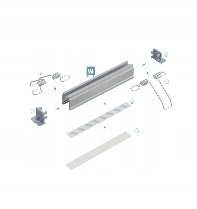 PROFIL DO TAŚM LED ALUMINIUM TYP W + KLOSZ BIAŁY Typ profil do LED