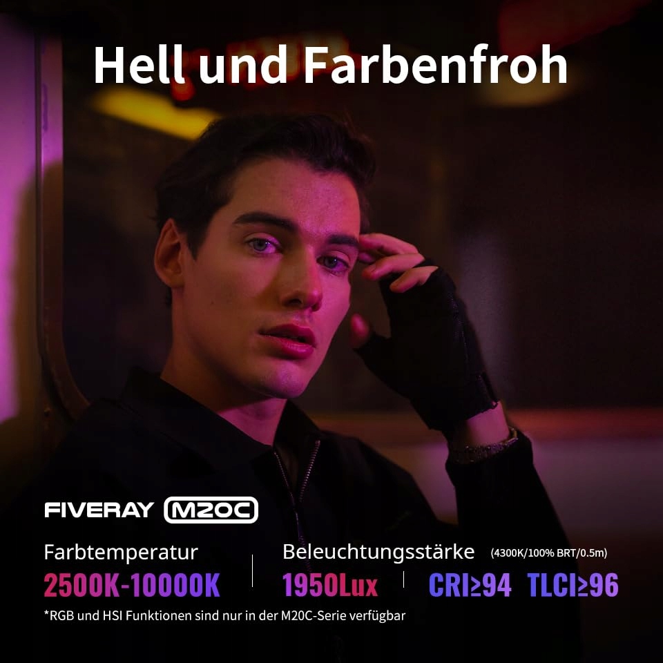 ZHIYUN Fiveray M20C Combo Lampa RGB LED 20W Magnetyczna Do Streamingu — miniatura 3