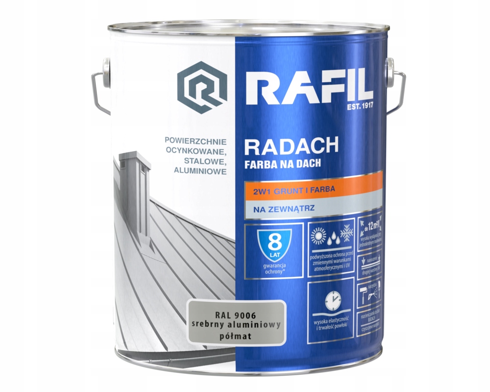 Rafil Radach stříbrný hliníkový Ral 9006 polomatný, 10L