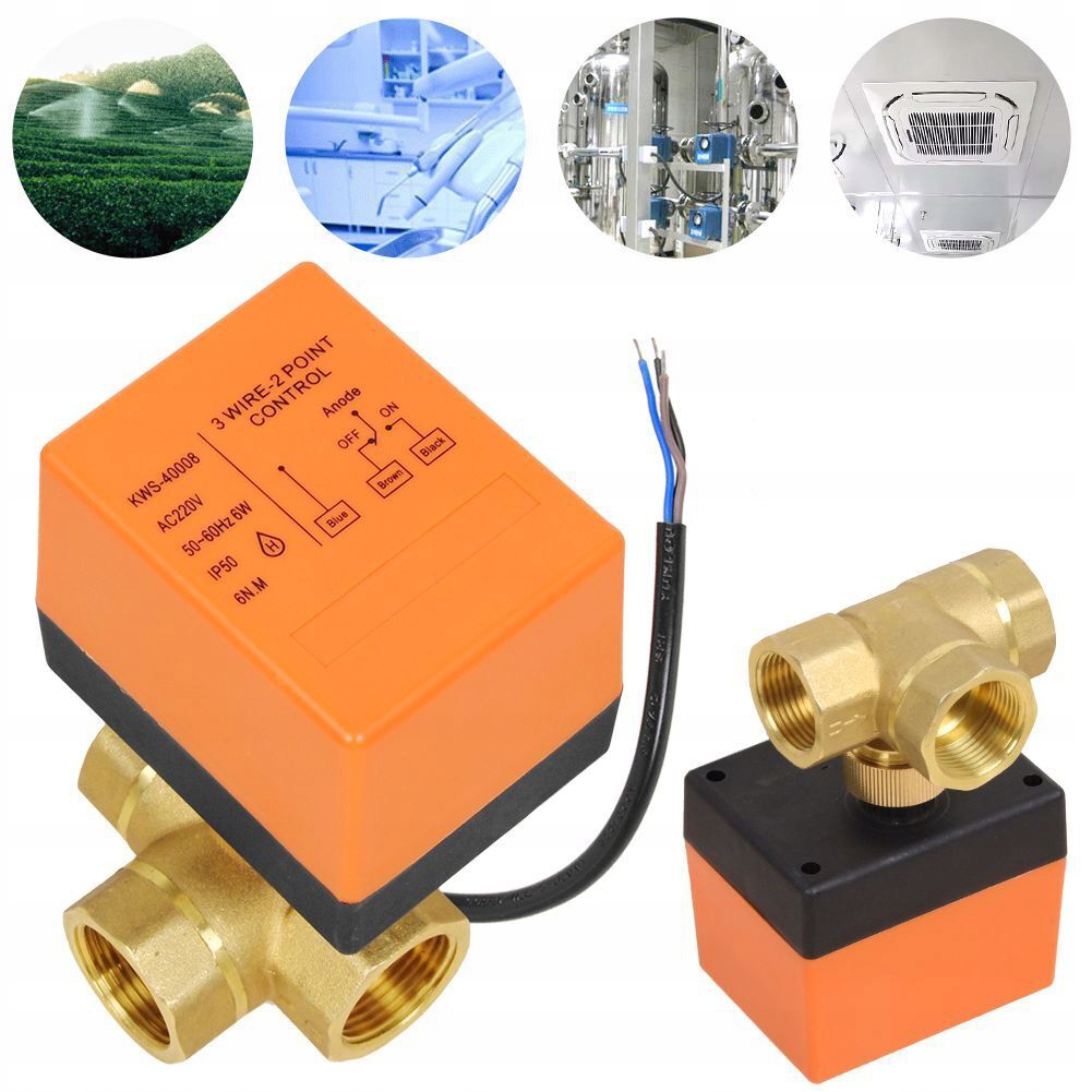Elektrozawor Zawor 3Drogowy kulowy DN20 3/4'' 230V
