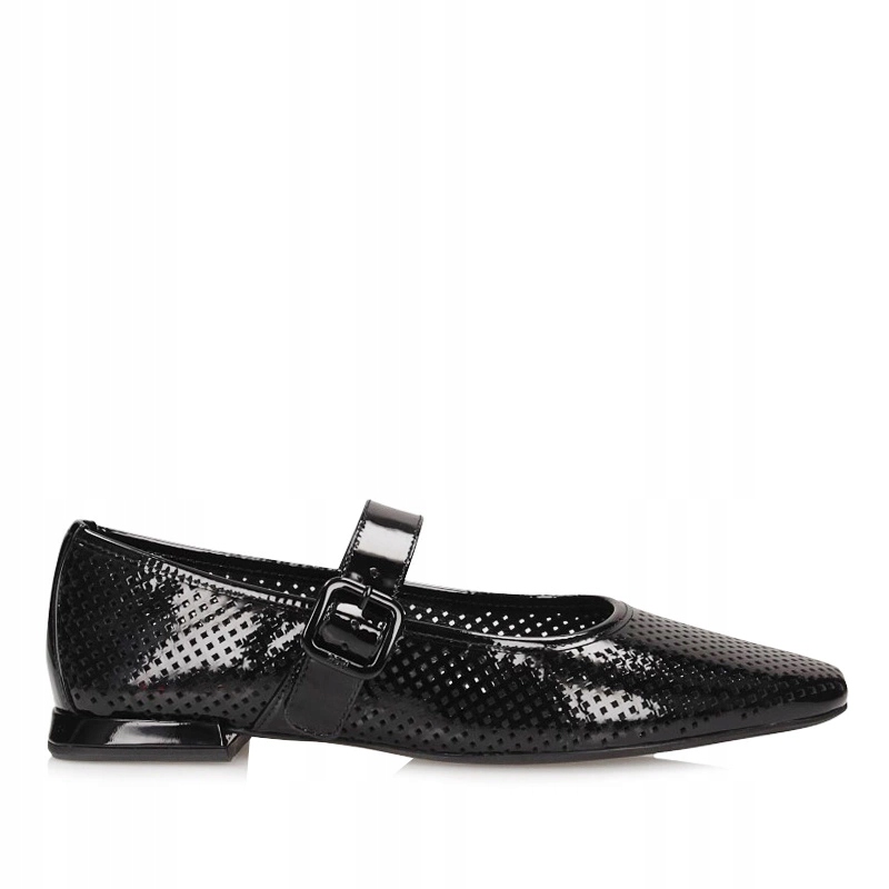 Lakované děrované baleríny Mary Jane Högl 9-110964 černé