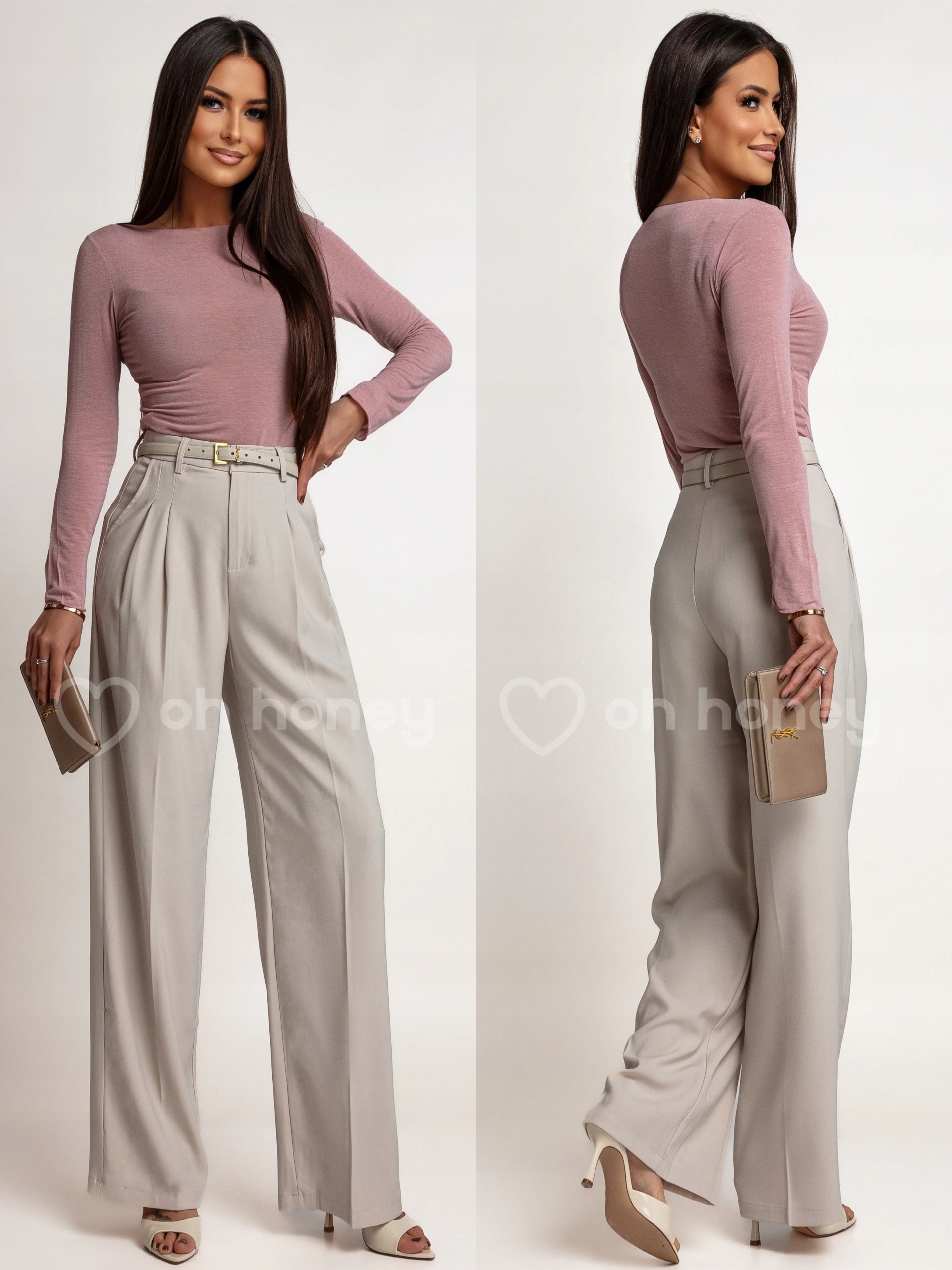 Elegantní béžové kalhoty Trim S