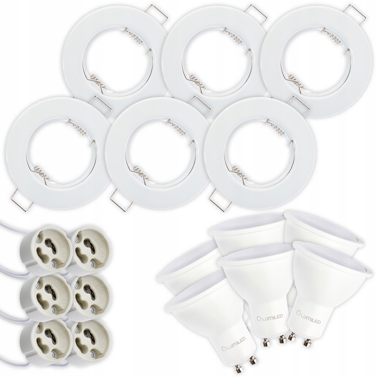 

6x Oprawa Halogenowa Stała Biała Led GU10 5W