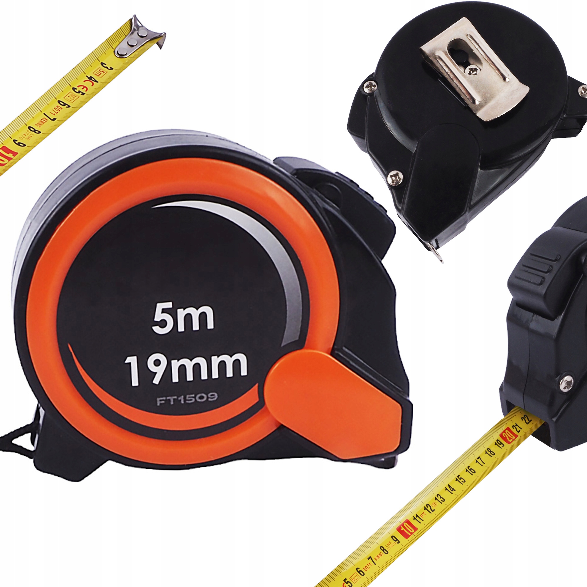 MIARA ZWIJANA MAX 5m 19mm FASTER TOOLS KL II MIARKA METRÓWKA Z BLOKADĄ