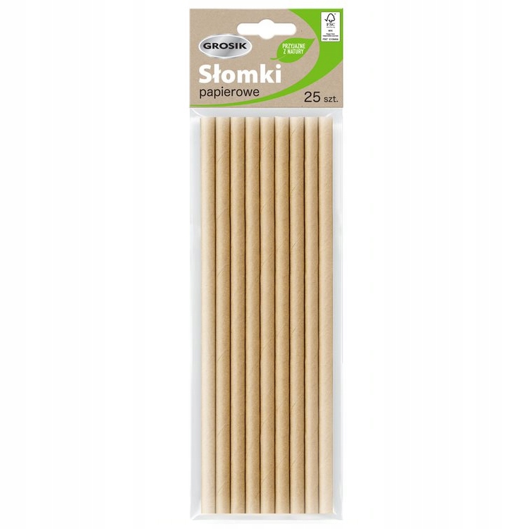 

Grosik Słomki Rurki Biodegradowalne Beżowe 25 Szt.