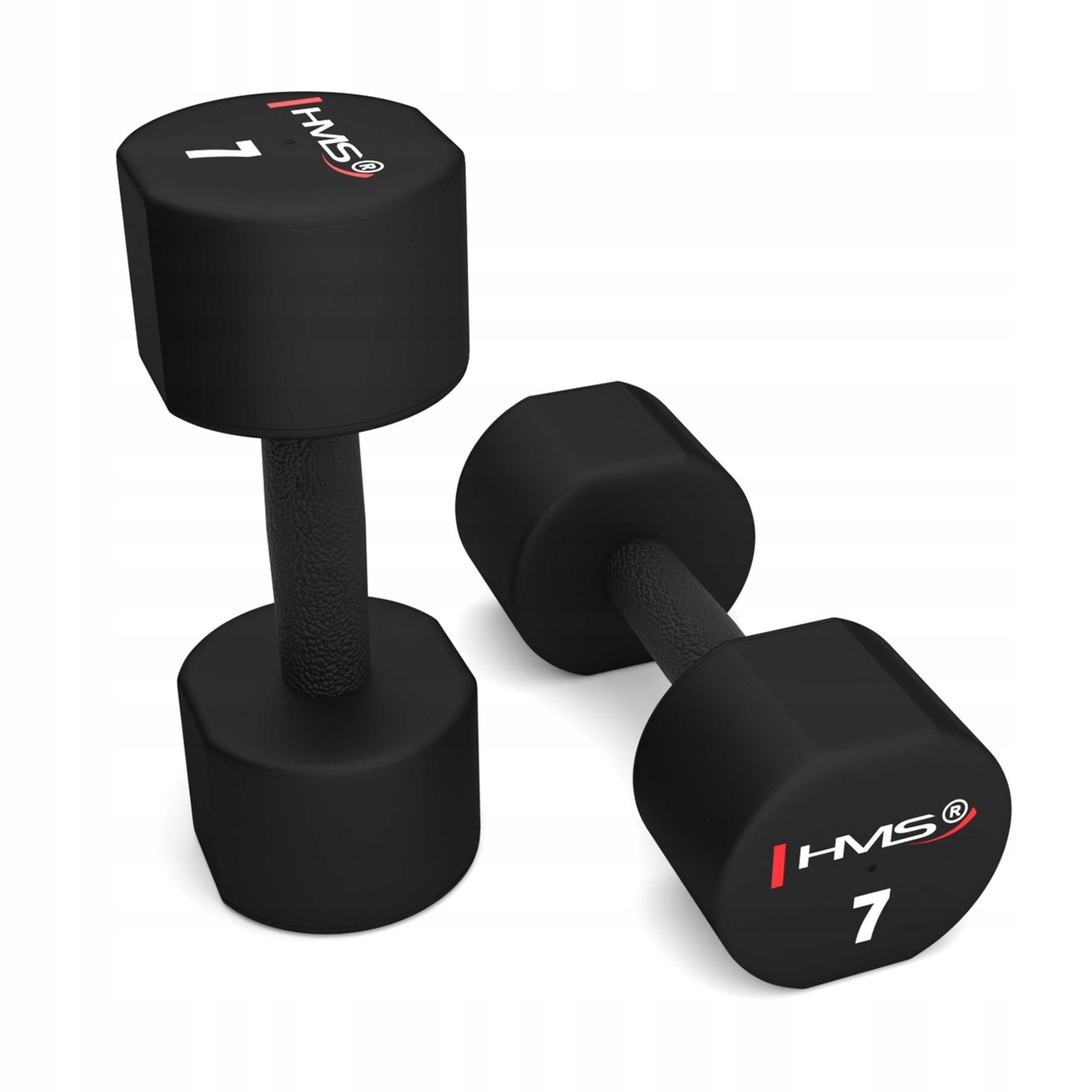 Činky polyuretanové závaží na cvičení sada 2 x 7 kg Hms HPT07