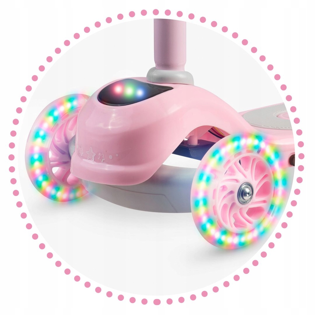 HULAJNOGA TRÓJKOŁOWA RICOKIDS PIKO - RÓŻOWA Długość podestu 33 cm