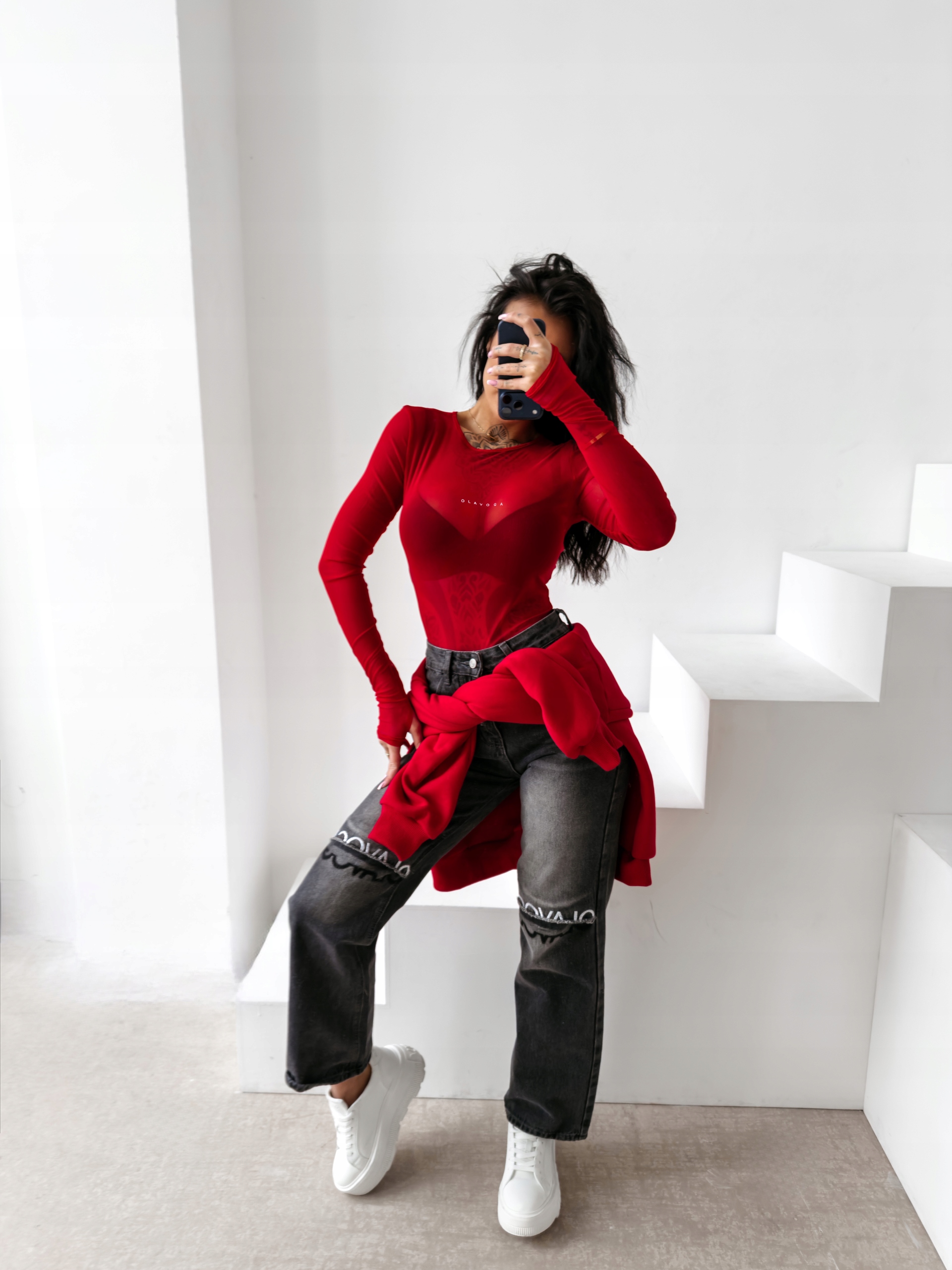 Dámské Body Ze Síťoviny Ameli O La Voga, Červená