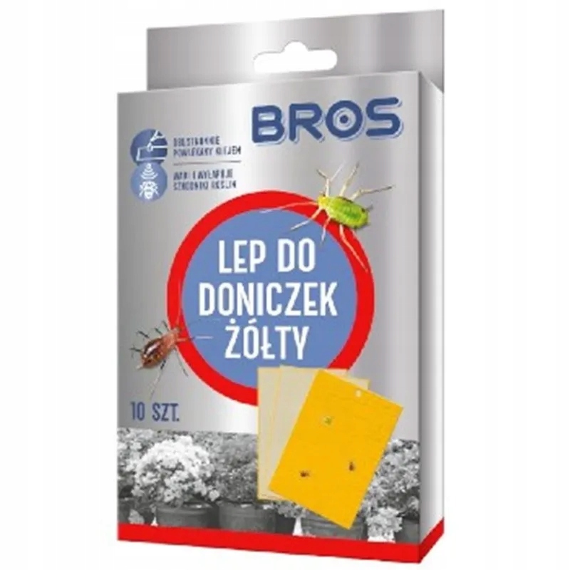 

Bros Lep do doniczek Żółty, 10 sztuk