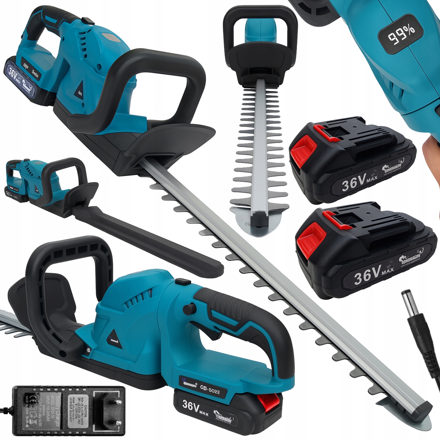 Nožnice na strihanie živého plota Ondragon akumulátorové 51 cm 36 V 2 Ah