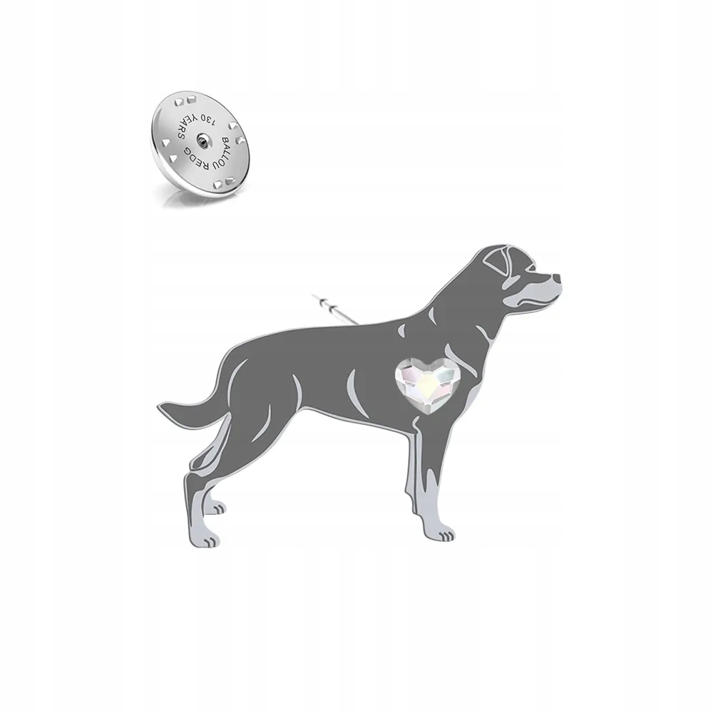 Odznak Stříbrná se psem Rottweiler 925 Šperky Dárek Dedikace Bonus
