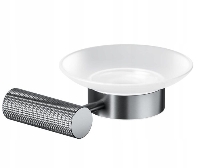 Nástěnná Mýdlenka Zen Černá Gun Metal nástěnná Sklo mléčná cersanit