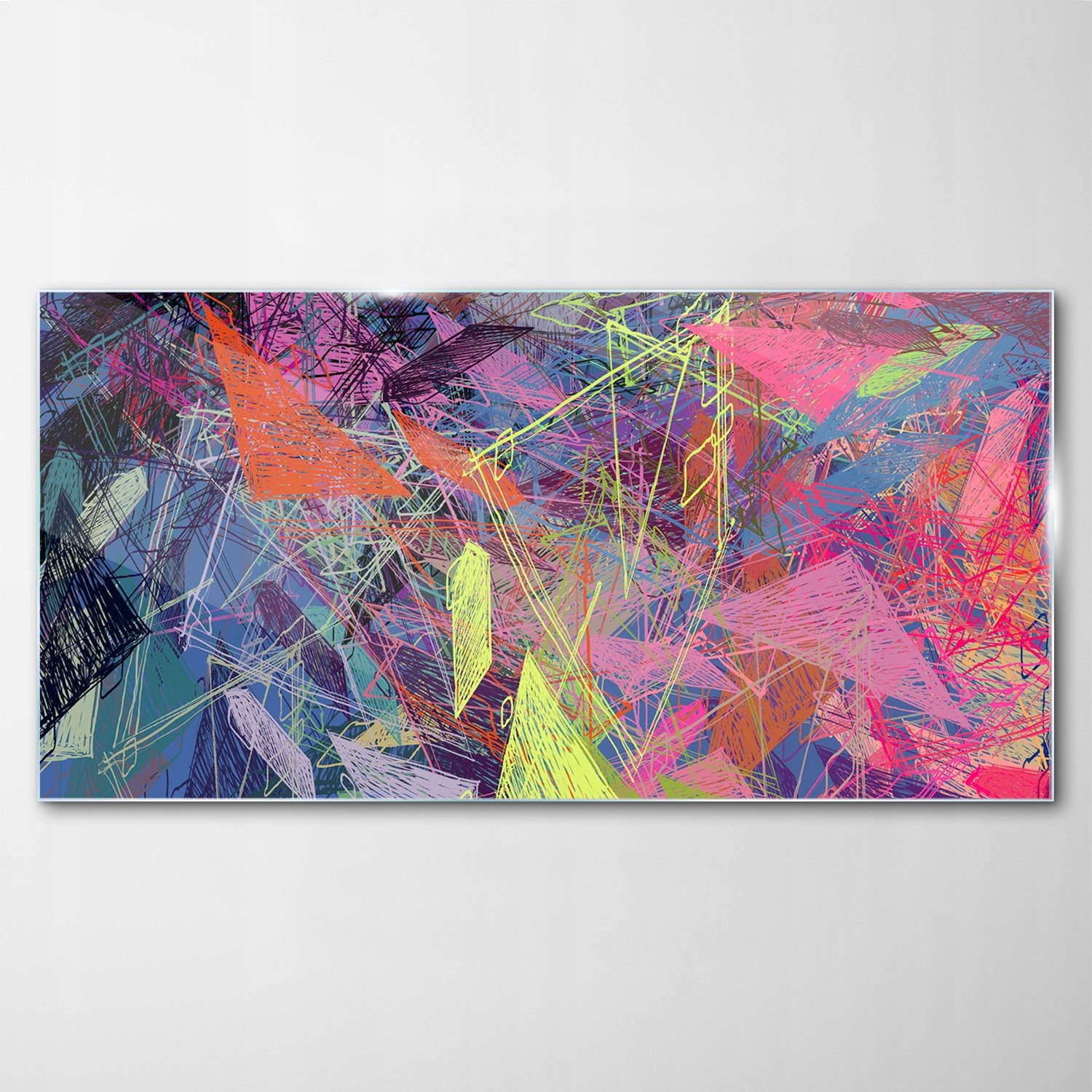 Sklenený obraz Dekor Abstraktné umenie Tvary 100x50