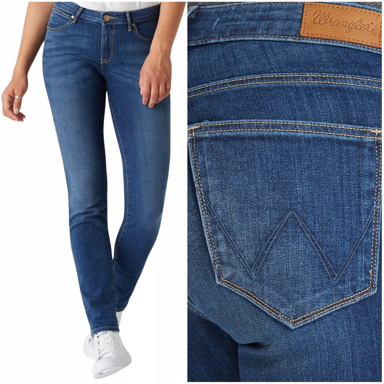 Wrangler Slim Authentic Blue jednoduché dámské džínové kalhoty W30 L32