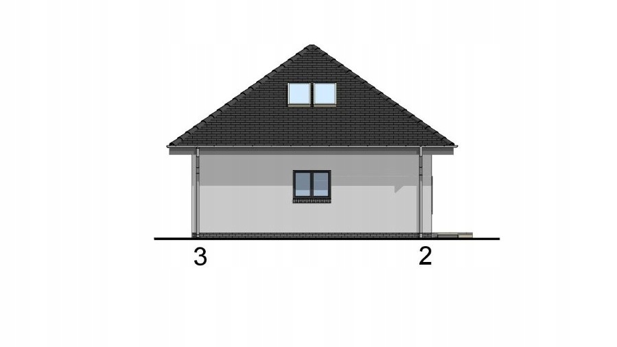 PROJEKT GARAŻU CZTEROSTANOWISKOWEGO G413 Długość 8 m